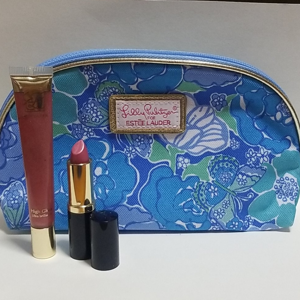Estee Lauder Lilly Pulitzer Lipstick/Gloss/Bag